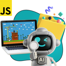 Язык программирования JavaScript + AI. Проектное обучение + геймификация + AI-помощники - КИБЕРшкола программирования для детей, компьютерные курсы для школьников, начинающих и подростков - KIBERone г. Нерюнгри